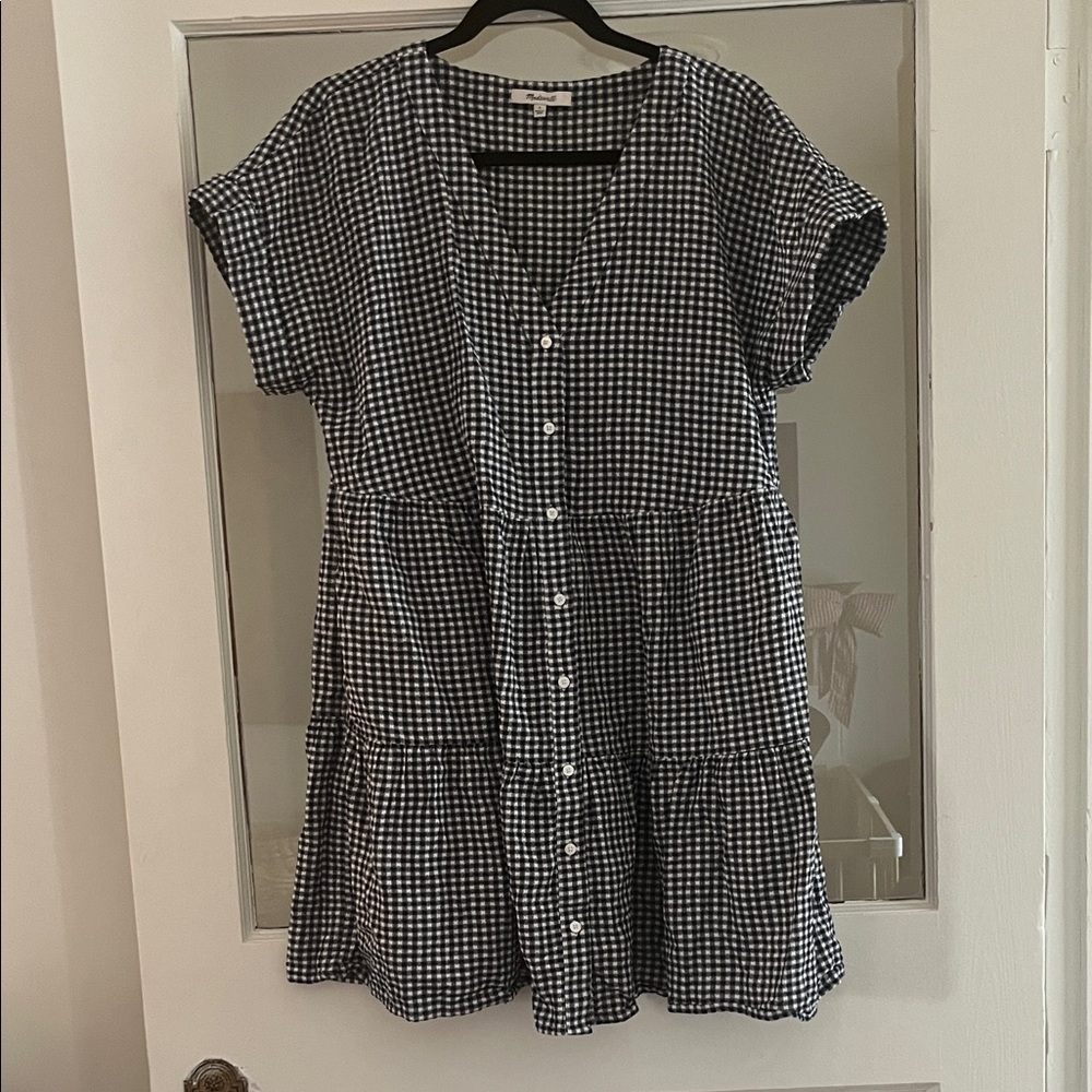 Madewell Black and White Gingham Mini Dress